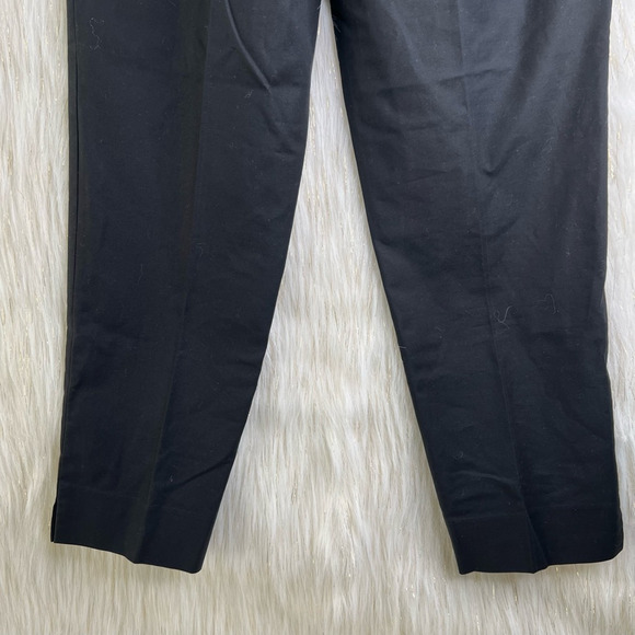 Lafayette 148 New York Womens Cropped Pants Black Mid Rise Flat Front 4 - Picture 8 of 8